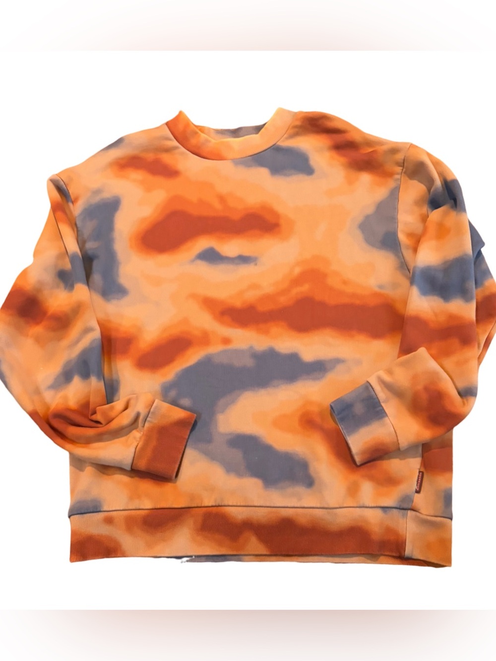 Scotch & Soda Abstract Burnt Orange Watercolour Crewneck Sweatshirt L Relaxed